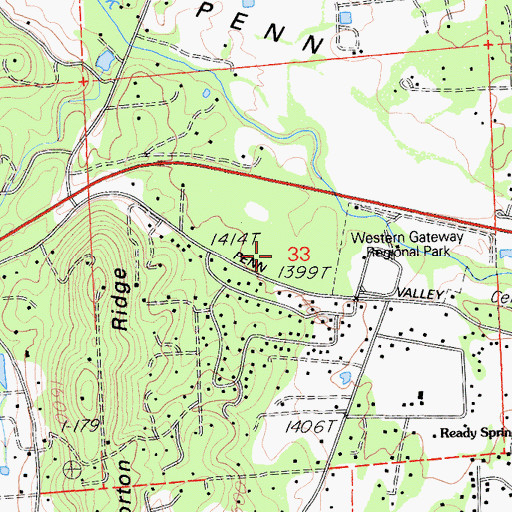 Topographic Map of Western Gateway Regional Park, CA