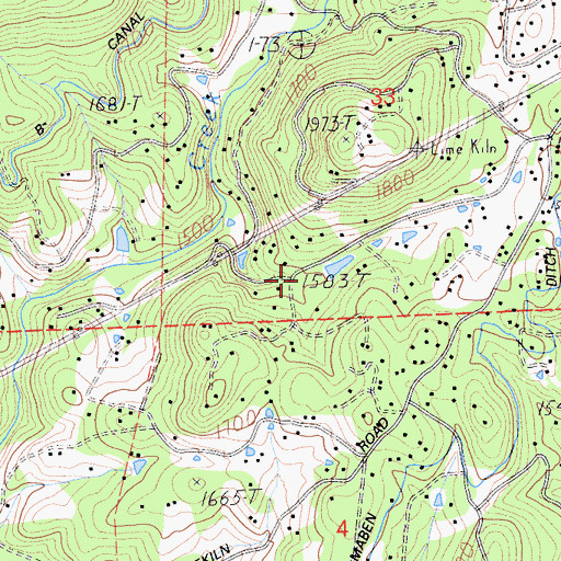 Topographic Map of Willaura Estates, CA
