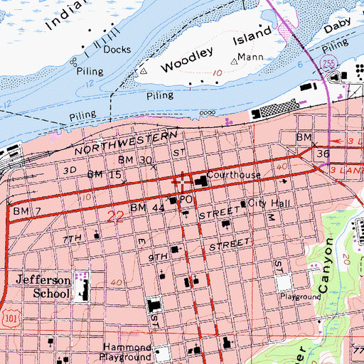 Topographic Map of Humboldt County Law Library, CA