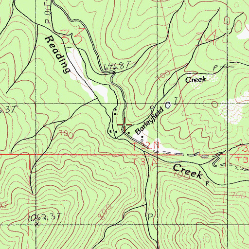 Topographic Map of Barleyfield Gulch, CA