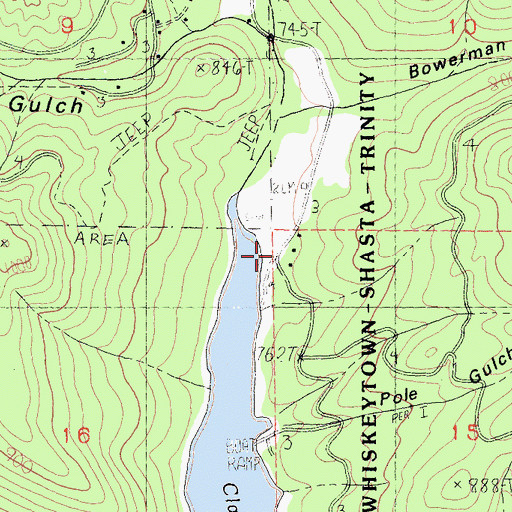 Topographic Map of Bowermans Ranch, CA