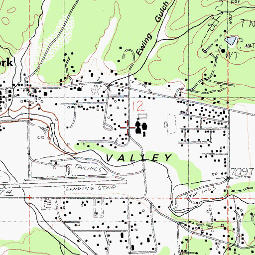 Topographic Map of Hayfork High School, CA