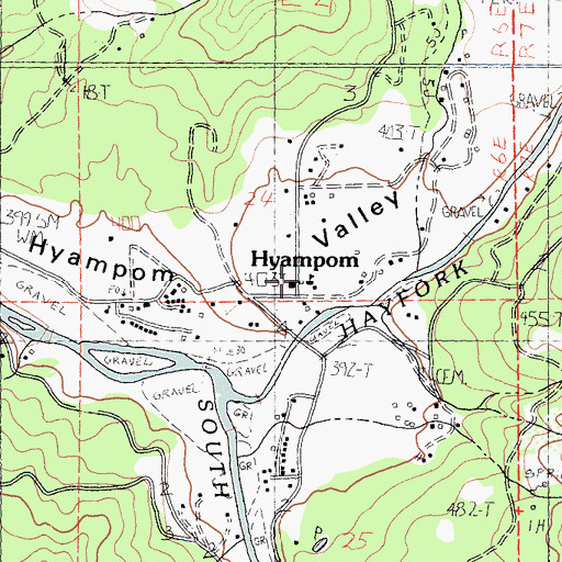 Topographic Map of Hyampom Elementary School, CA