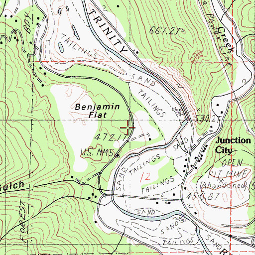 Topographic Map of Junction City Elementary School, CA