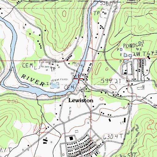 Topographic Map of Lewiston Historic District, CA