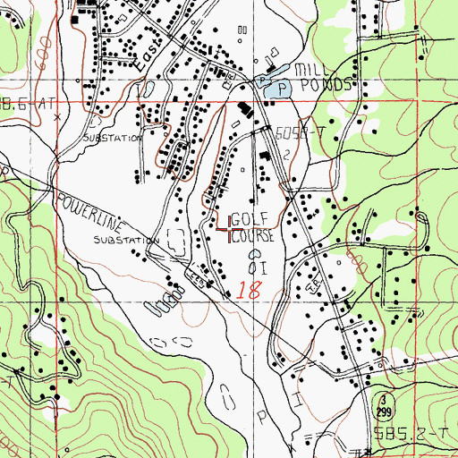 Topographic Map of Trinity Alps Golf Course, CA