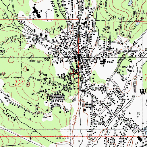 Topographic Map of Weaverville Joss House State Historic Park, CA