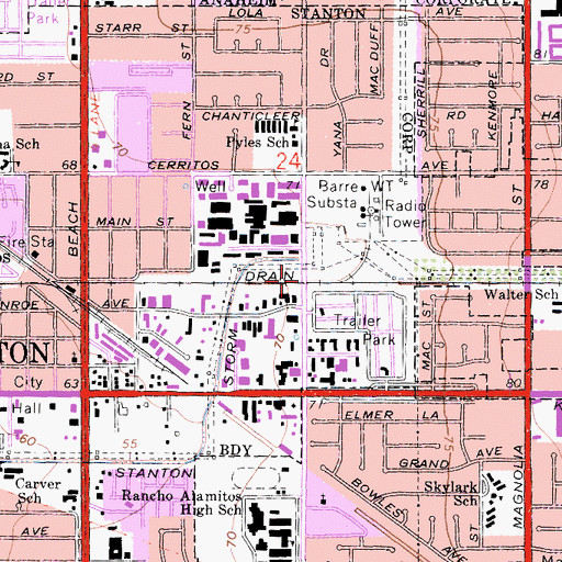Topographic Map of Clair, CA