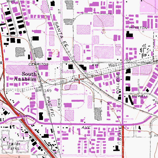 Topographic Map of Miraflores (historical), CA