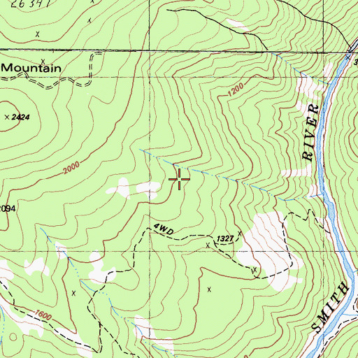 Topographic Map of Angela Mine, CA