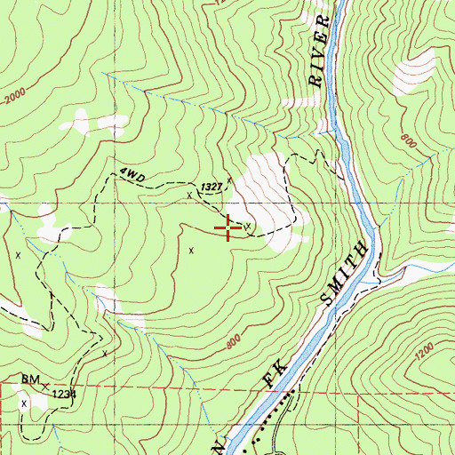 Topographic Map of Black Jack Mine, CA
