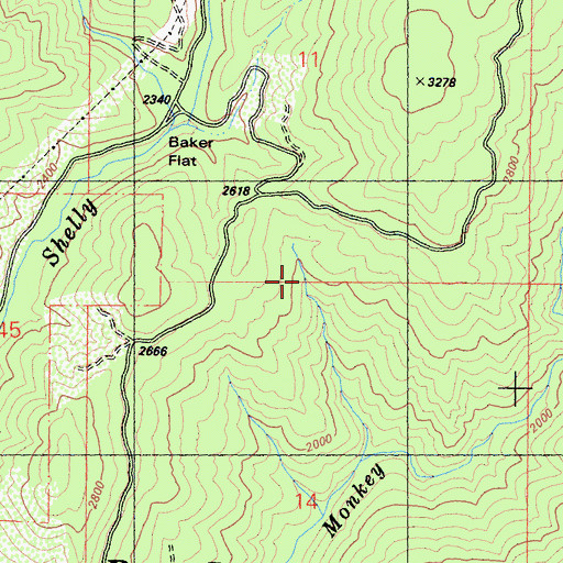Topographic Map of Blue Rock Mine, CA