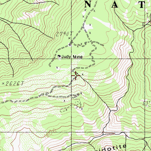 Topographic Map of Bluebird Mine, CA