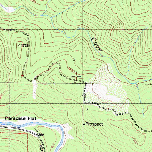 Topographic Map of Fourth of July Mine, CA