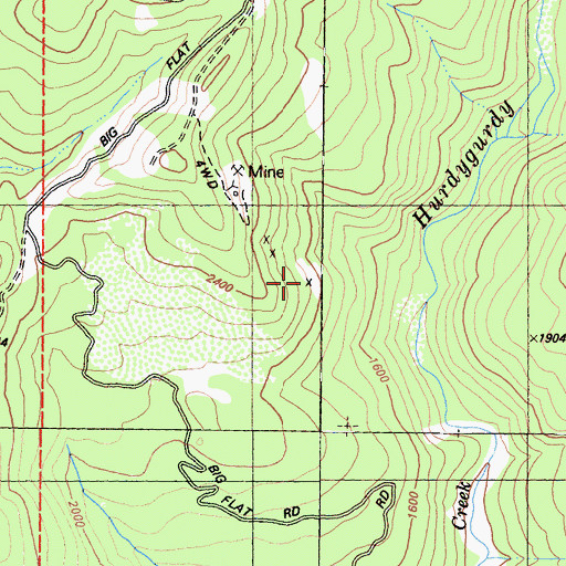 Topographic Map of Gilmore Mine, CA