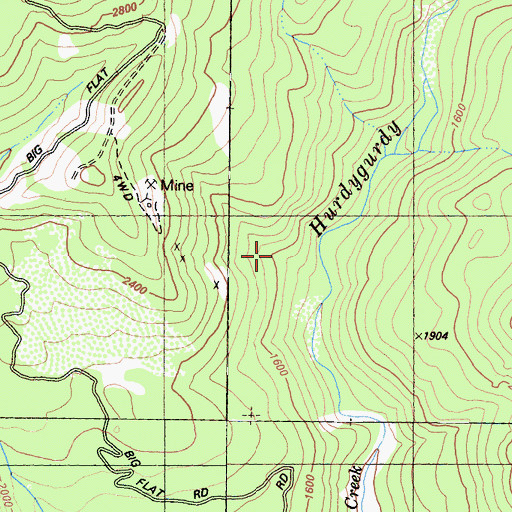 Topographic Map of Grumpy Mine, CA