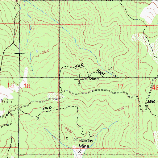 Topographic Map of Logan Mine, CA