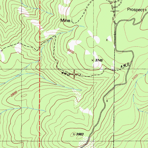 Topographic Map of Patterson Mine, CA