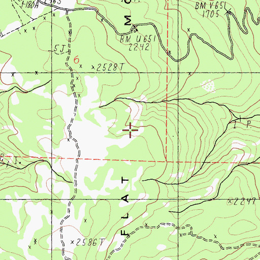 Topographic Map of Pine Flat Chromite Mine, CA