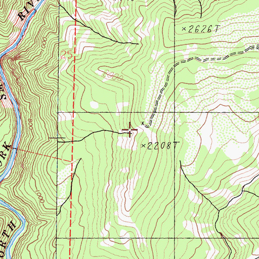 Topographic Map of Skyline Mine, CA