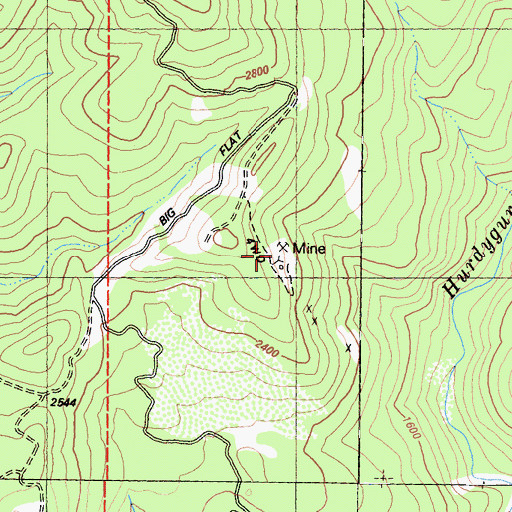 Topographic Map of Sunrise Mine, CA