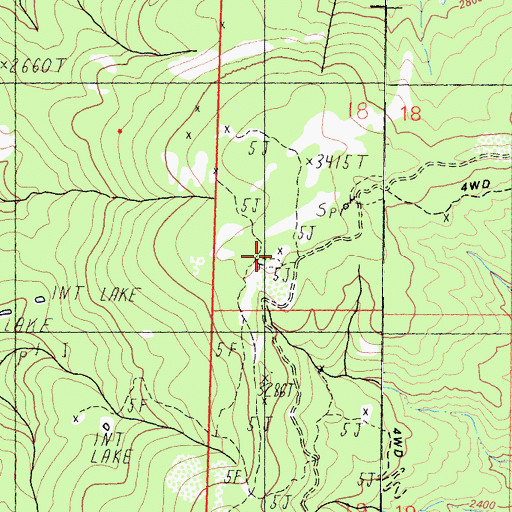 Topographic Map of Toujours Gal Mine, CA