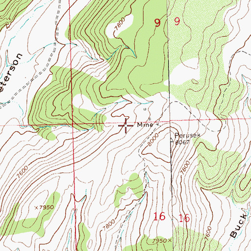 Topographic Map of Douglas Mountain Mine, CO