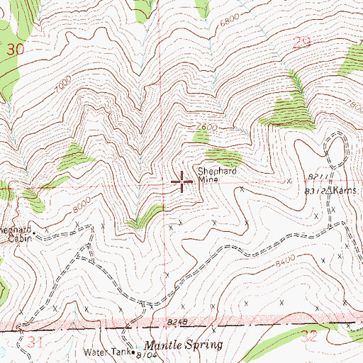 Topographic Map of Shepard Mine, CO