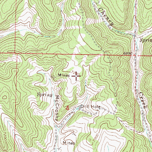 Topographic Map of Amos Mine, CO