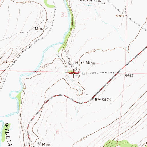 Topographic Map of Baker Mine, CO
