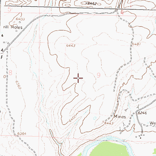 Topographic Map of Eberle Mine, CO