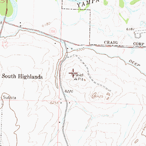 Topographic Map of Mack Pit, CO
