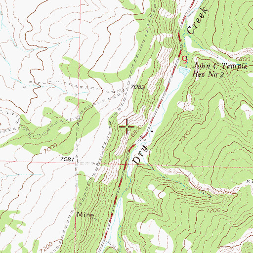 Topographic Map of Bearcat Mine, CO
