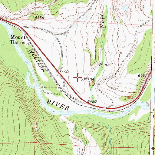 Topographic Map of Mount Harris Mine, CO