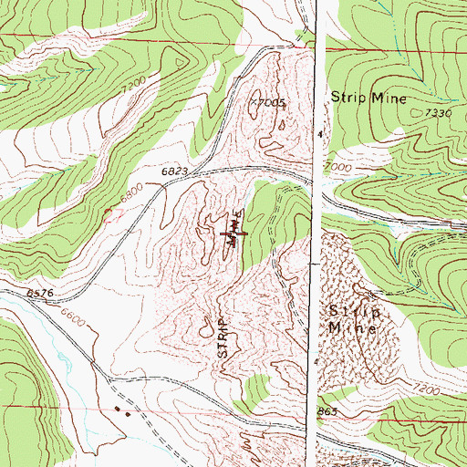 Topographic Map of Peabody Pit, CO