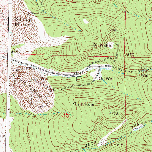 Topographic Map of Bear River Mine, CO