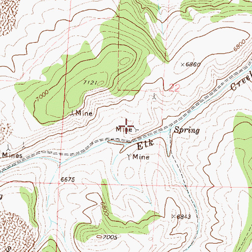 Topographic Map of Elk Creek Mine, CO