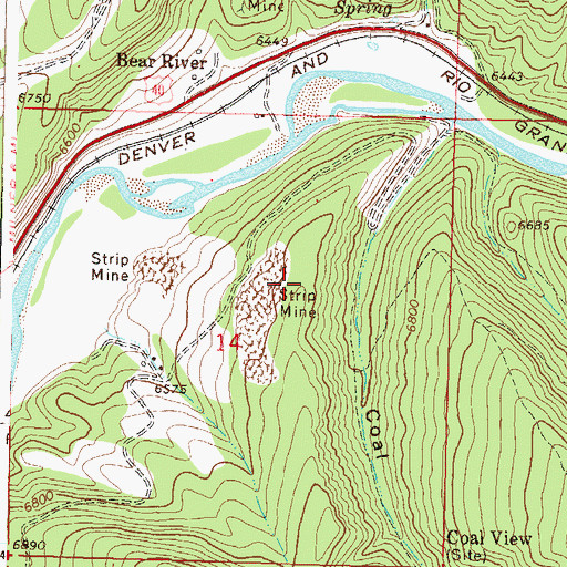 Topographic Map of Rustic Coal Mine, CO