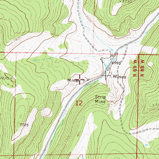 Topographic Map of Sun Mine, CO