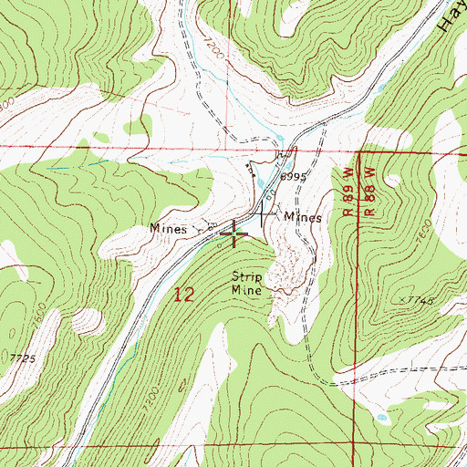Topographic Map of Barton Mine, CO