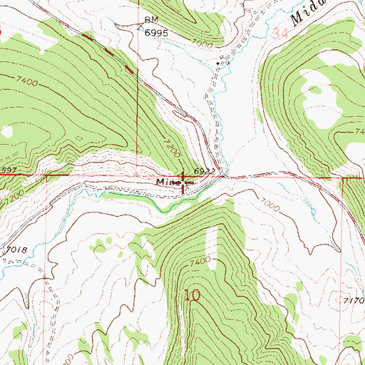 Topographic Map of Middle Creek Mine, CO
