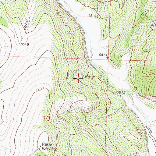 Topographic Map of North Meeker Coal Mine, CO