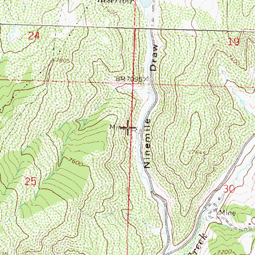 Topographic Map of Milo Coats Mine, CO