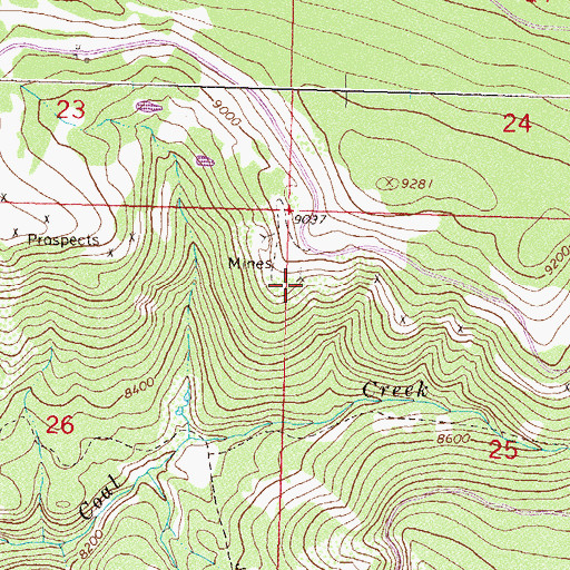 Topographic Map of Coal Creek Number One Mine, CO