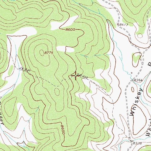 Topographic Map of Whiskey Park Mine, CO