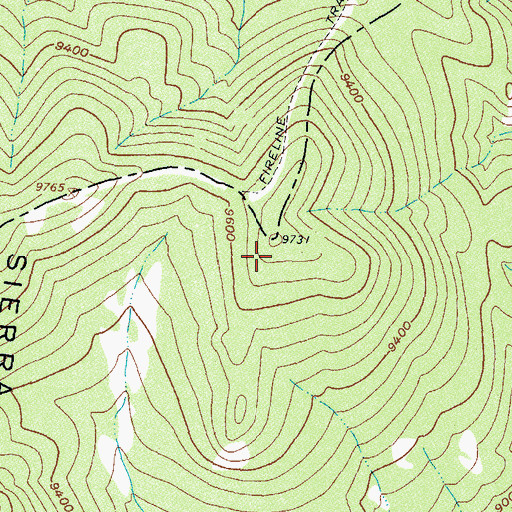 Topographic Map of Peak 9731 Mine, CO