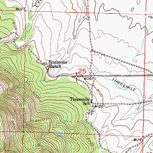 Topographic Map of Simmons Mine, CO
