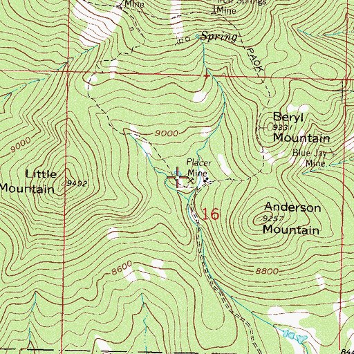 Topographic Map of Acme Placer, CO