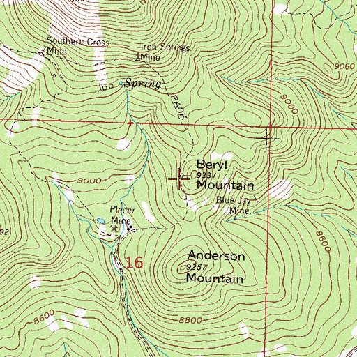 Topographic Map of Blue Jay Mine, CO