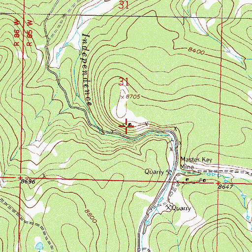 Topographic Map of Minnie D Mine, CO